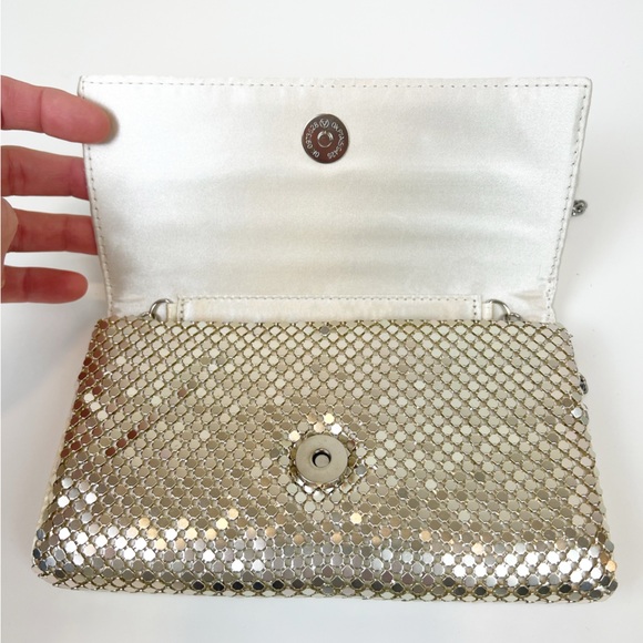 Jessica McClintock Evening Bag Disco Mirrored Mesh Gold Mini Clutch - Picture 4 of 7